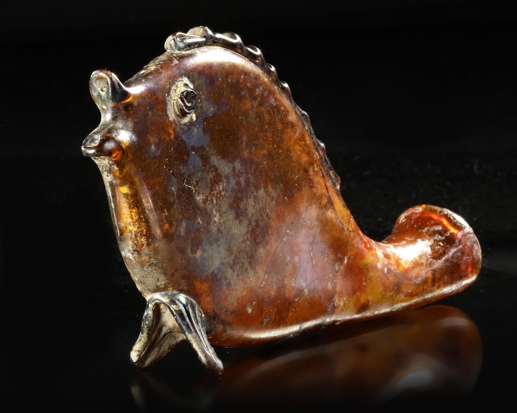 A ROMAN GLASS FLASK IN THE FORM OF A FISH, CIRCA 3RD CENTURY A.D. - Image 3 of 5
