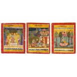 THREE ILLUSTRATIONS FROM A RAGAMALA SERIES, CENTRAL INDIA, MALWA, 17TH CENTURY