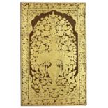 A GOLDEN ALBUM PAGE WITH DECOUPE VASE OF FLOWERS, BIJAPUR/DECCAN, INDIA, CIRCA 1630-1640