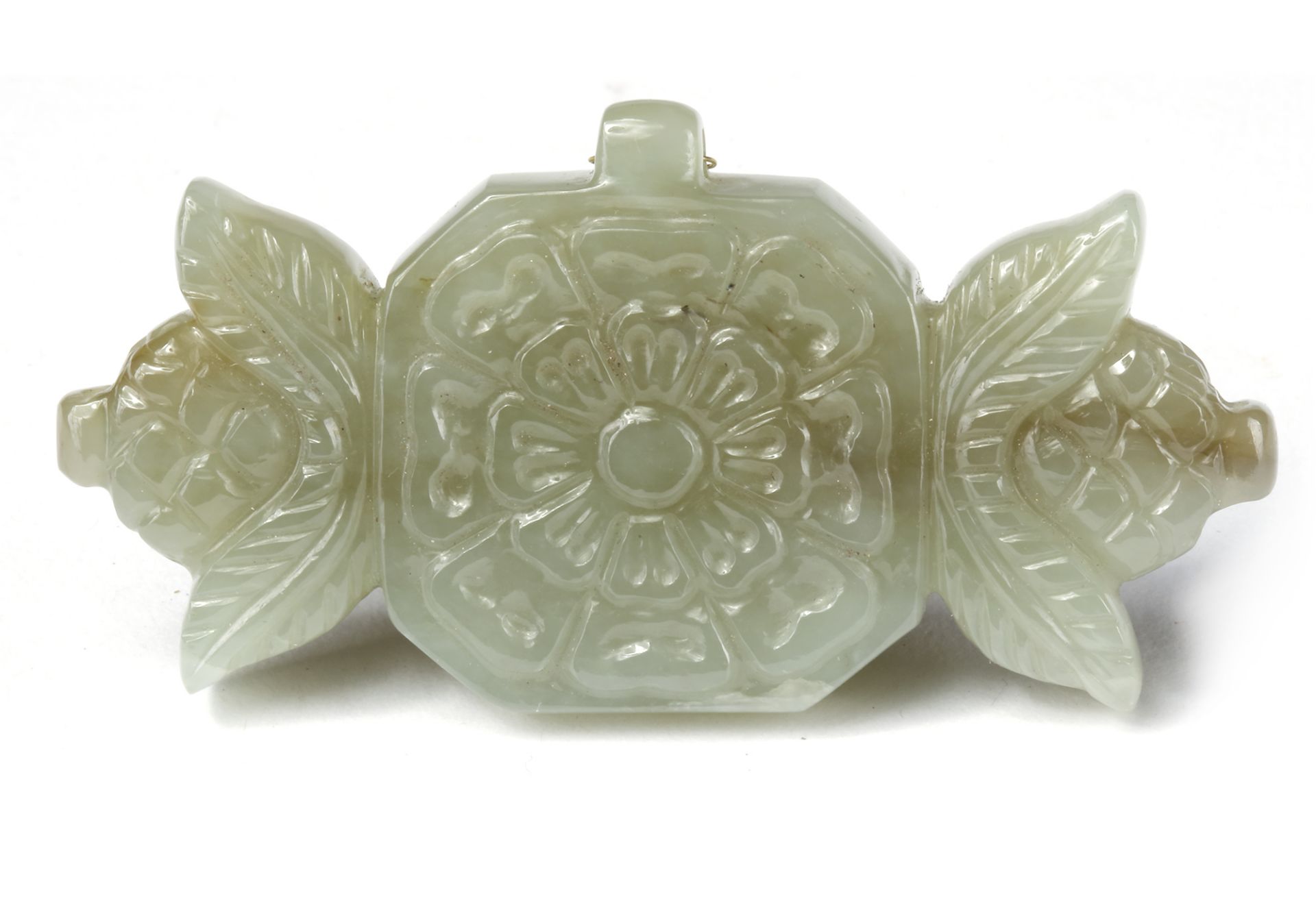 A MUGHAL JADE AND GEM SET PENDANT, INDIA, 19TH CENTURY - Image 3 of 6