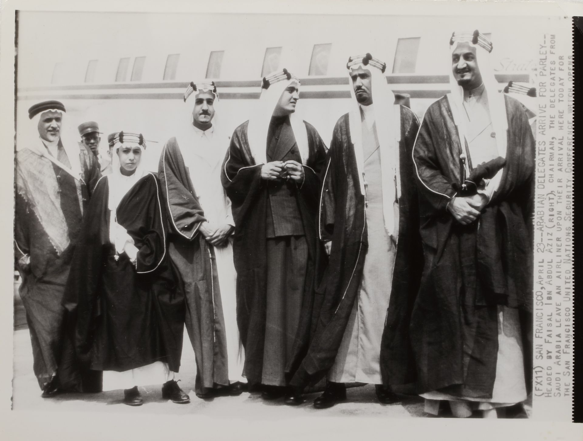 A COLLECTION OF EIGHT OLD PICTURES OF KING FAISAL BIN ABDULAZIZ AL SAUD, 3RD KING OF SAUDIA ARABIA, - Bild 2 aus 16