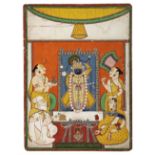 TILKAYAT DAUJI II CELEBRATING NANDAMAHOTSAV OR JANMASHTAMI BEFORE SHRI NATHJI KOTA, CIRCA 1810