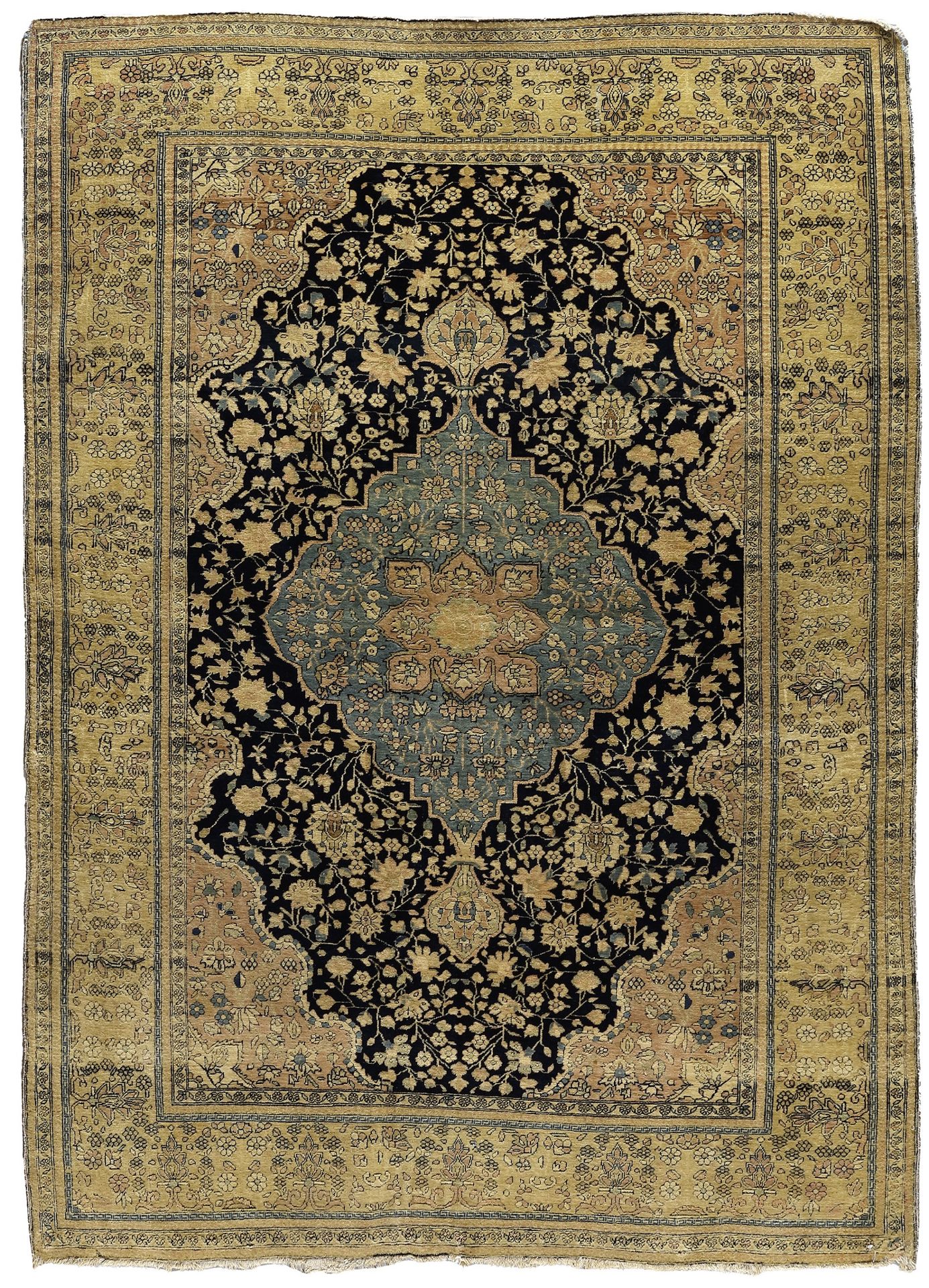 A PERSIAN MOTHASHAM KASHAN RUG, LATE 19TH CENTURY