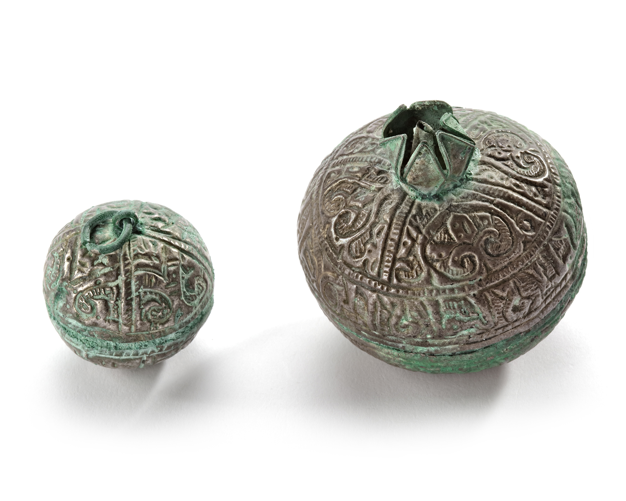 TWO FATIMID SILVER TALISMAN HOLDERS, EGYPT, 11TH CENTURY - Image 2 of 4