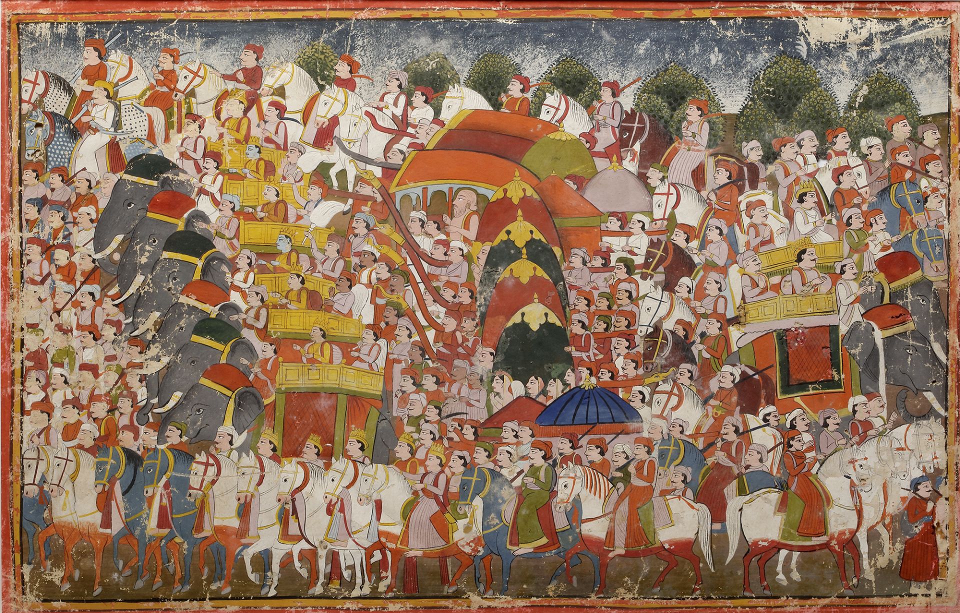 A SCENE FROM THE MAHABHARATA, INDIA RAGHOGARH, 19TH CENTURY