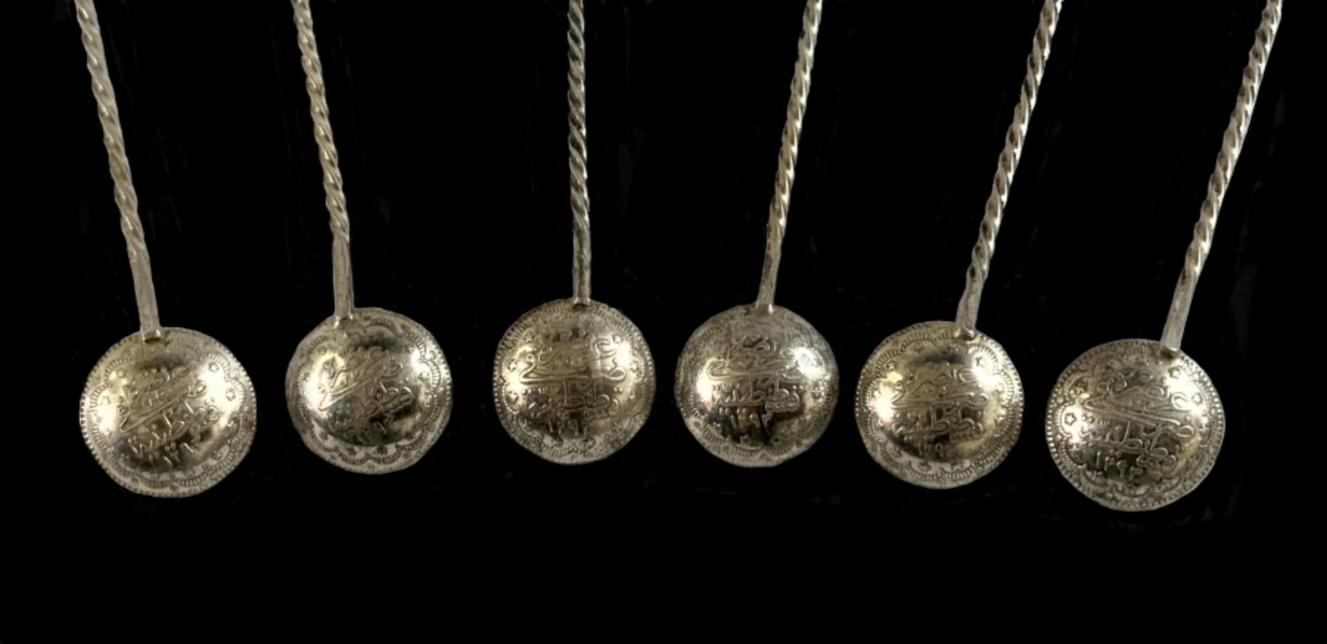 6 Ottomans spoons, silver with Tughra - Bild 10 aus 10