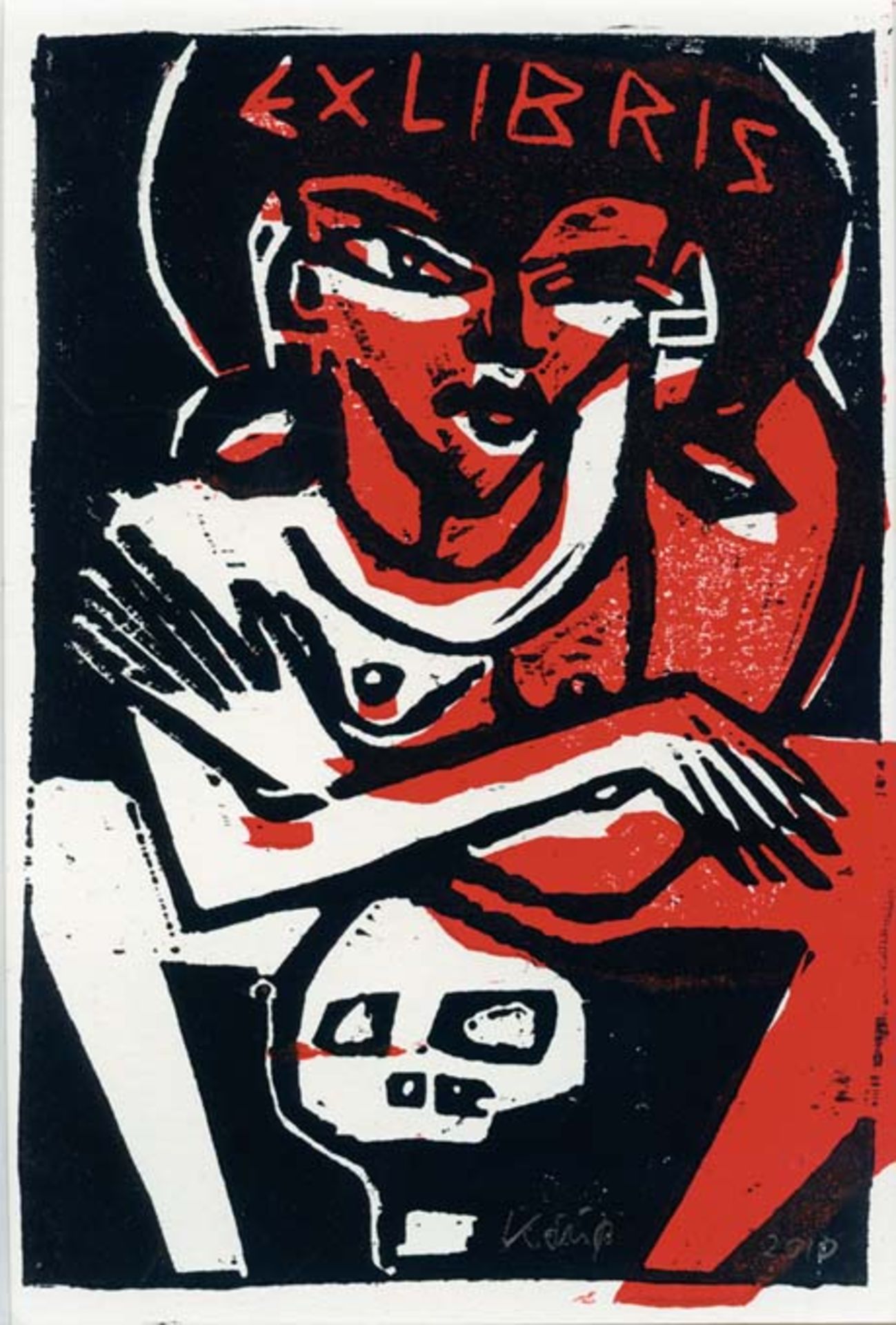 Süß, Klaus (geb. 1951 Crottendorf/Erzgebirge, lebt in Chemnitz). Ohne Titel (Exlibris)