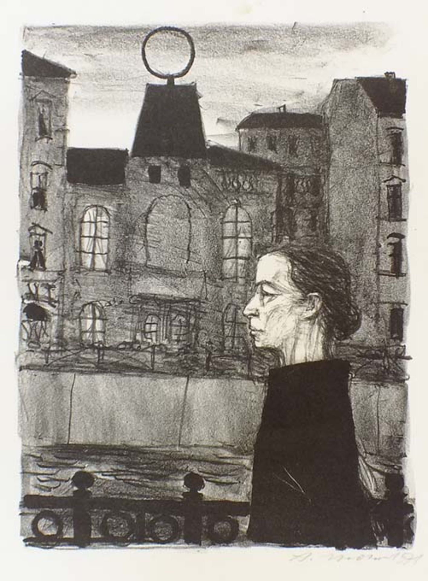 Mohr, Arno (Posen 1910 - 2001 Berlin). Helene Weigel vor dem Berliner Ensemble