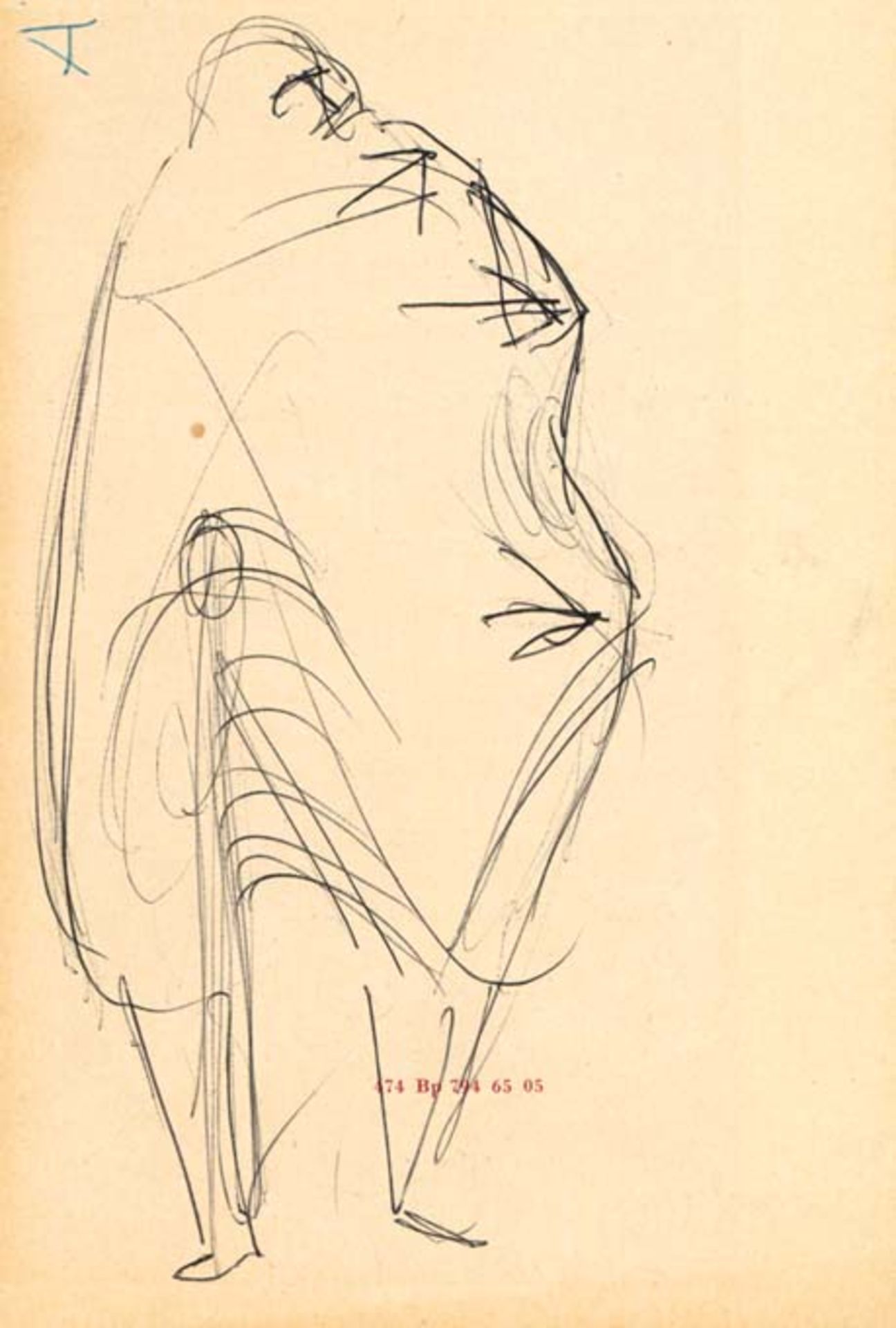 Balden, Theo (i. e, Otto Koehler) (Blumenau/Brasilien 1904 - 1995 Berlin). Entwurfsskizze für eine P
