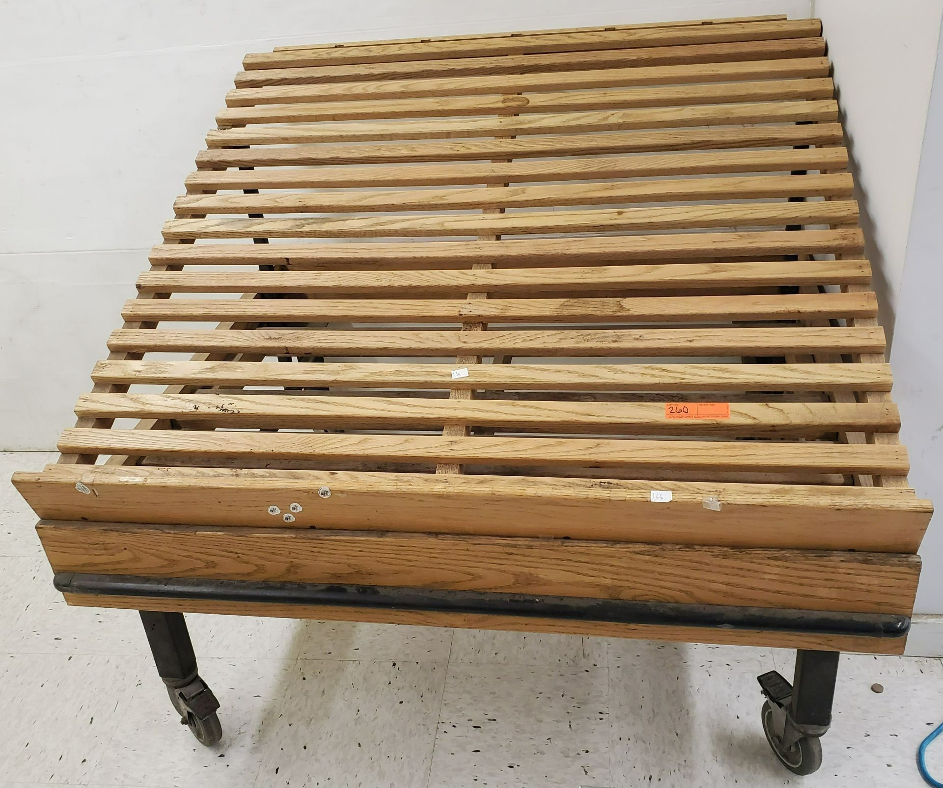 Angled Wooden Rolling Display Rack