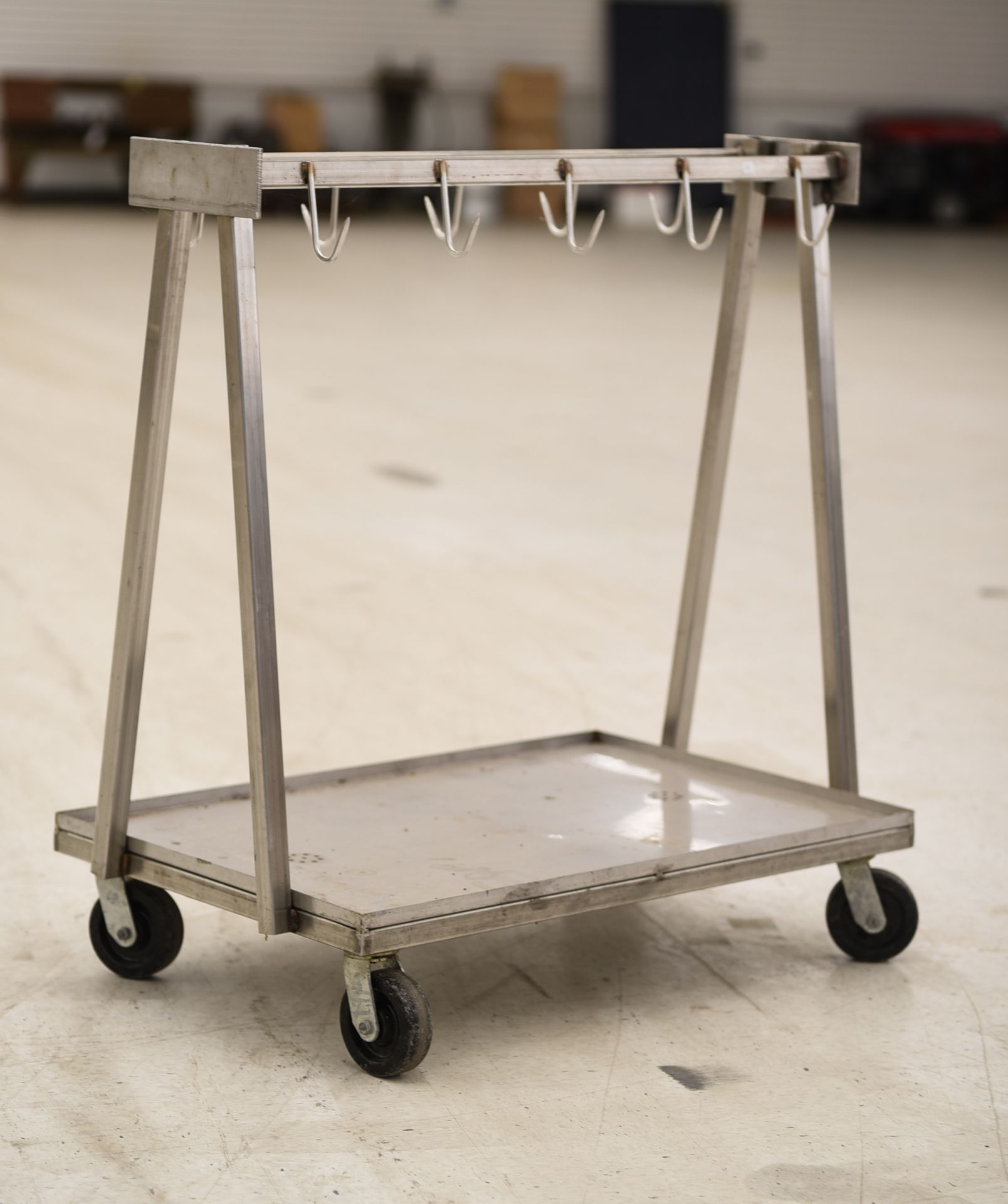 Stainless Steel 10-Hook Meat Cart