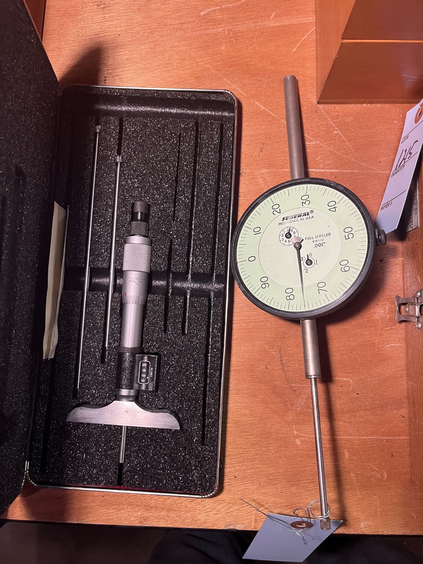 Federal Dial Indicator & Starrett Depth Micrometer