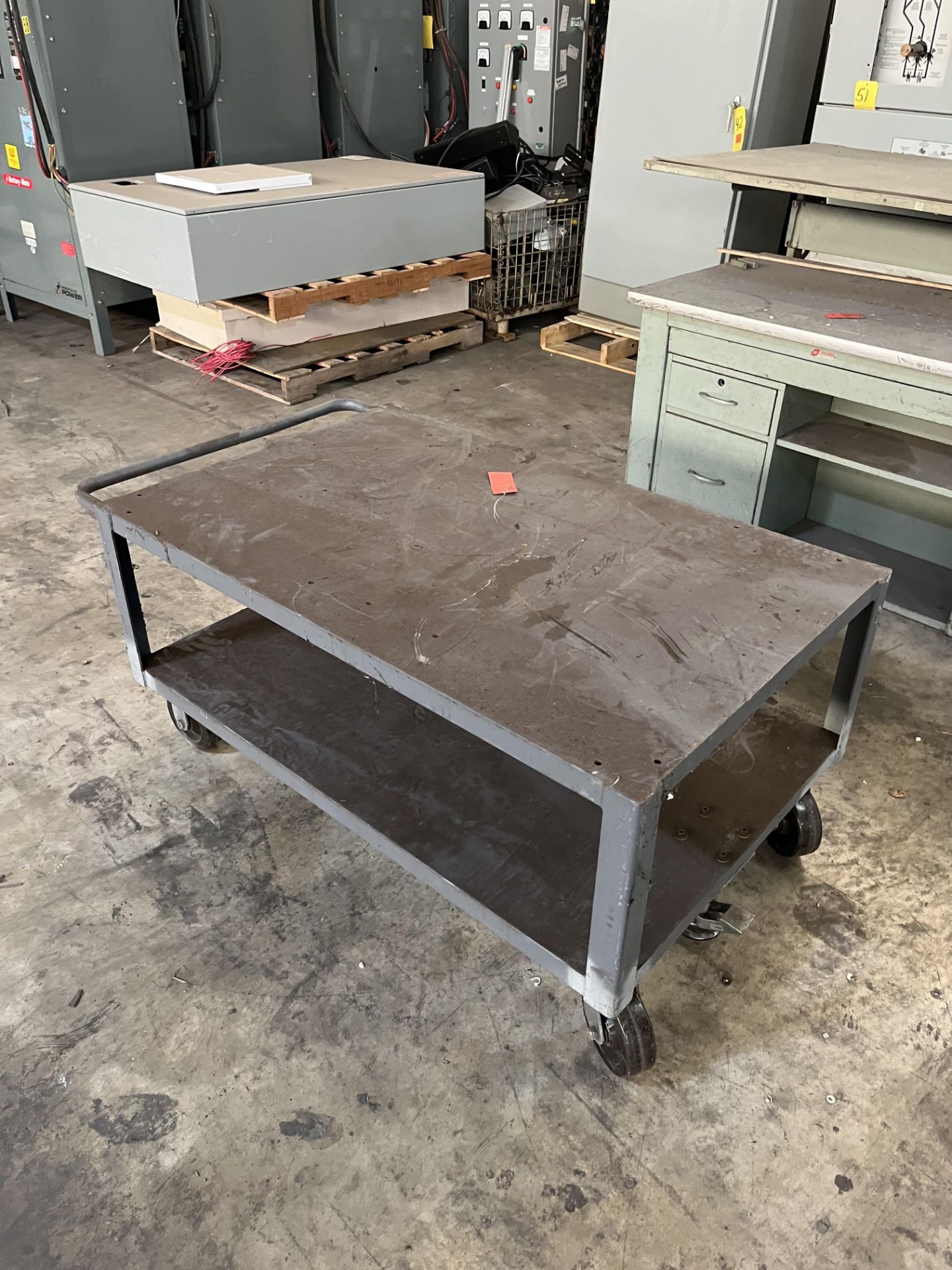 Rolling Metal Work Cart 48”x30” - Image 2 of 2