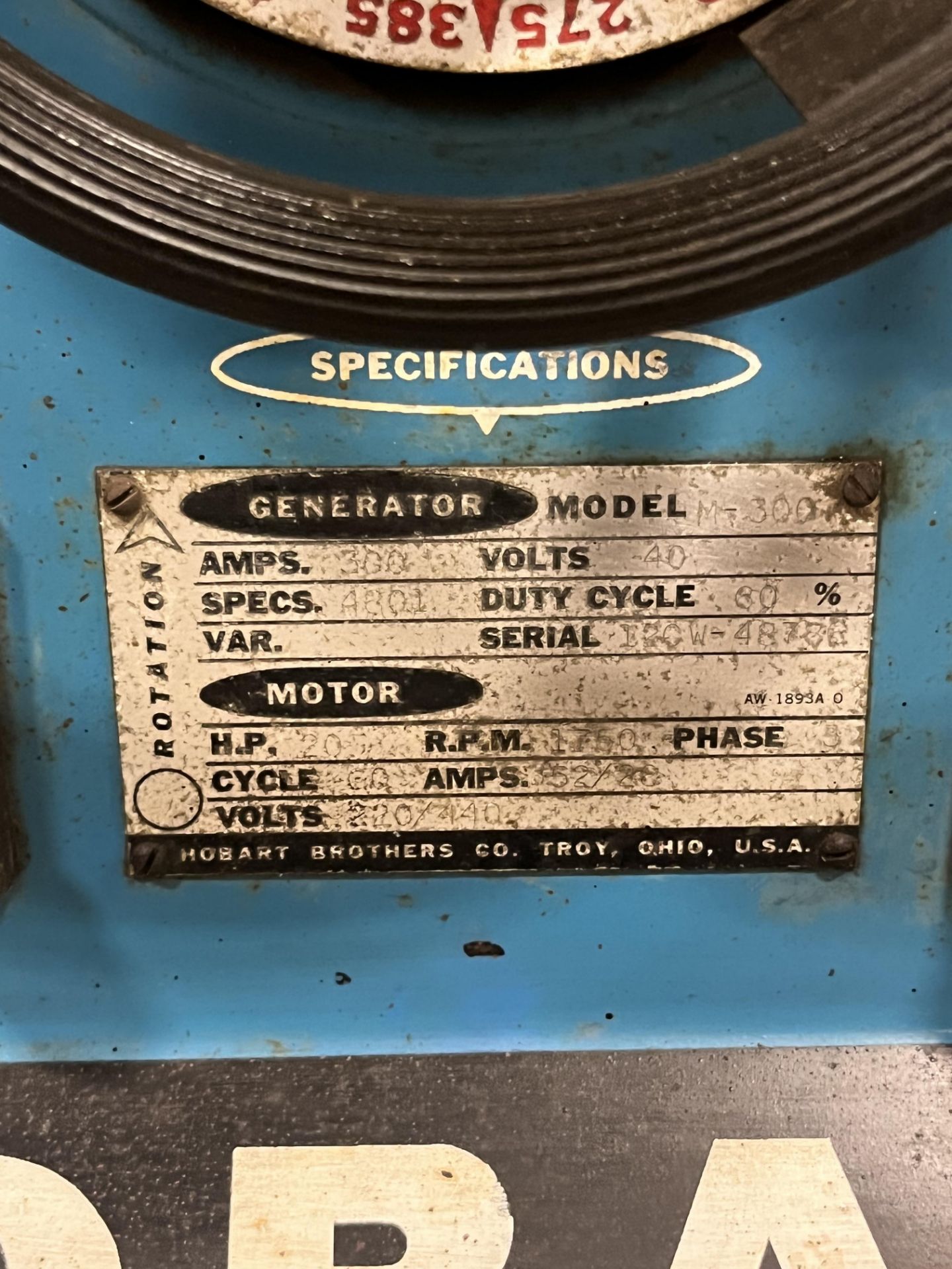 Hobart Generator Model M-300 Welder - Image 3 of 3