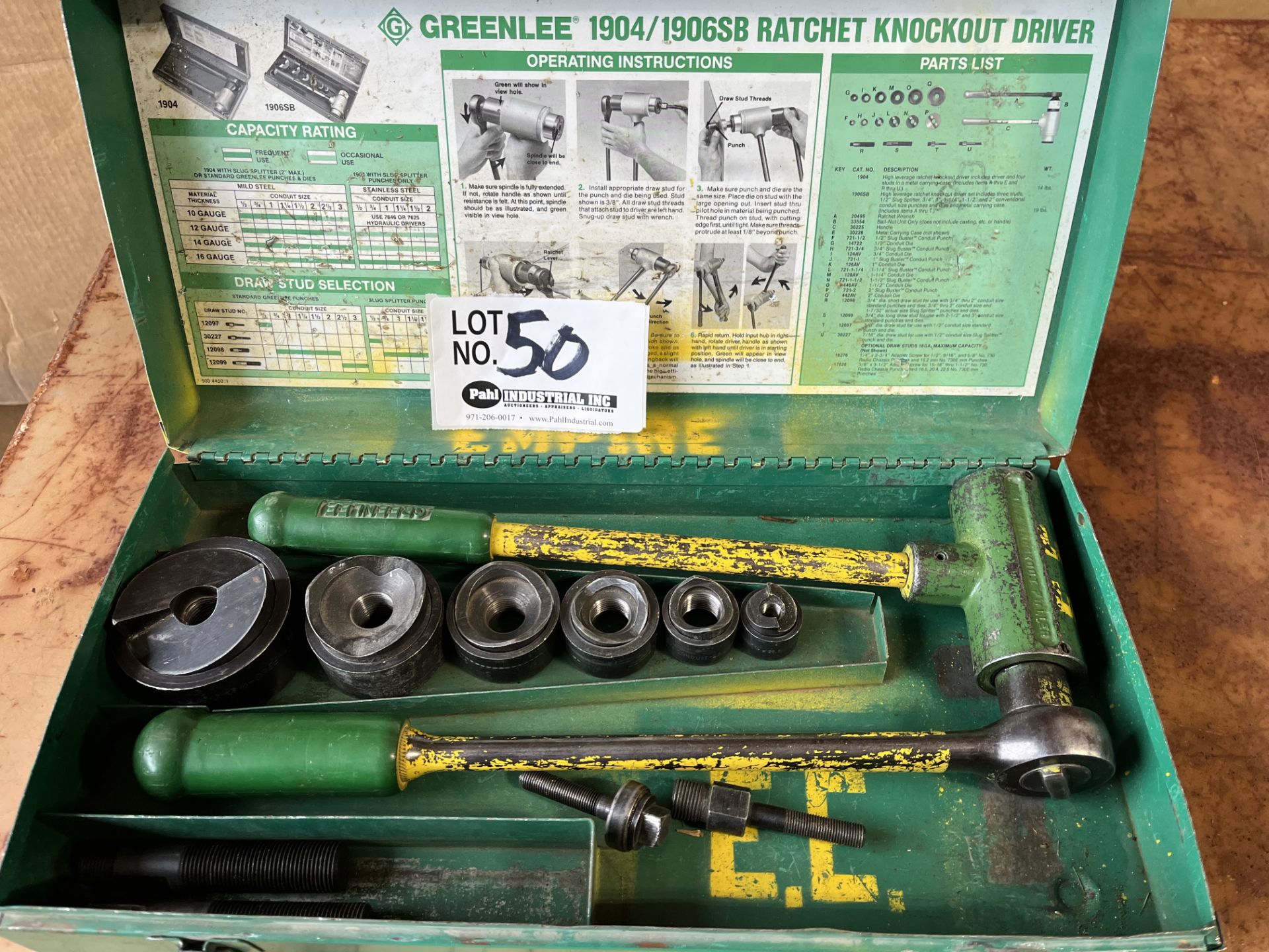 Greenlee 1906 SB Ratchet Knockout Set 1/2" - 2"