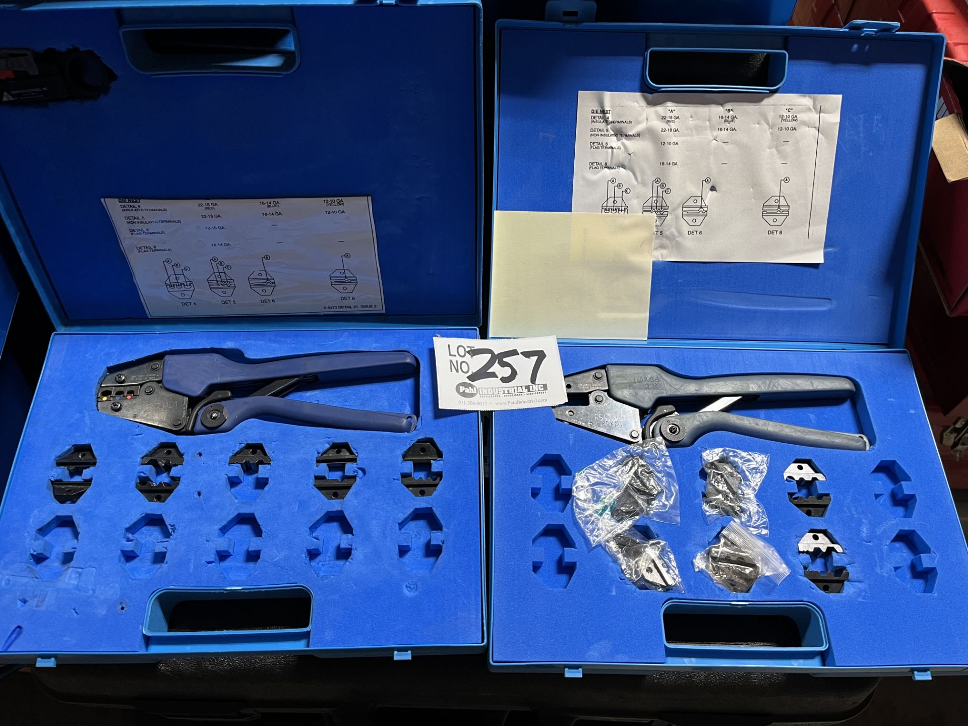 (2) R5473AD1 Crimping Tools w/assorted dies and box