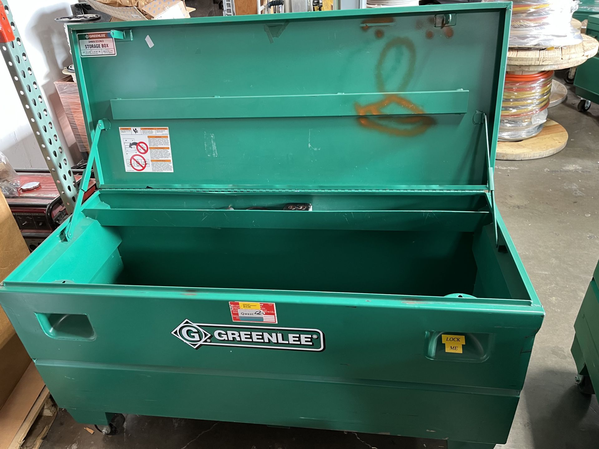 Greenlee 24" X 60" X 24" Job Box on casters Model 2460/23363 - Image 2 of 2