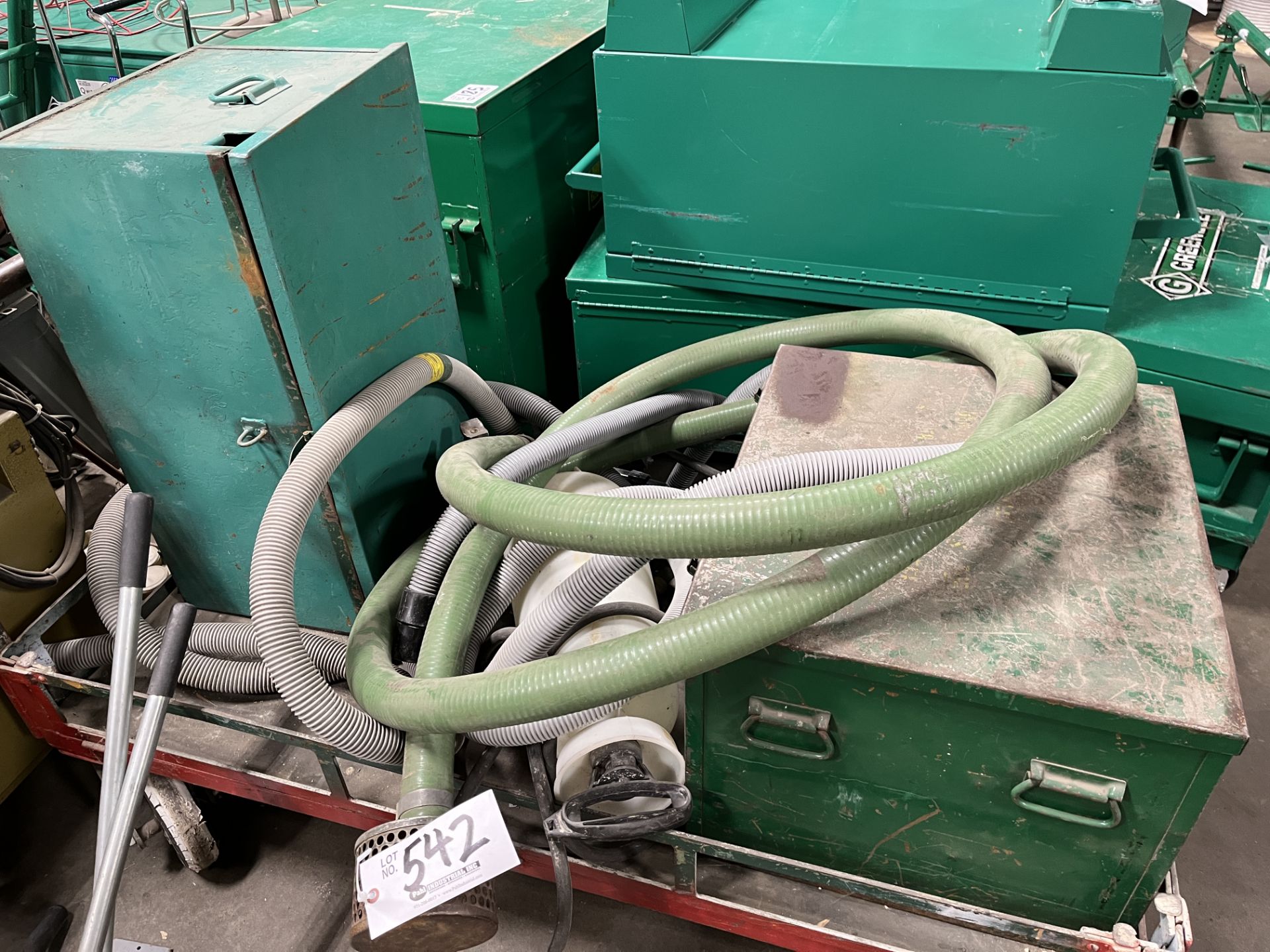 Assorted Trash Pump Hose, Filter and (2) Steel Boxes