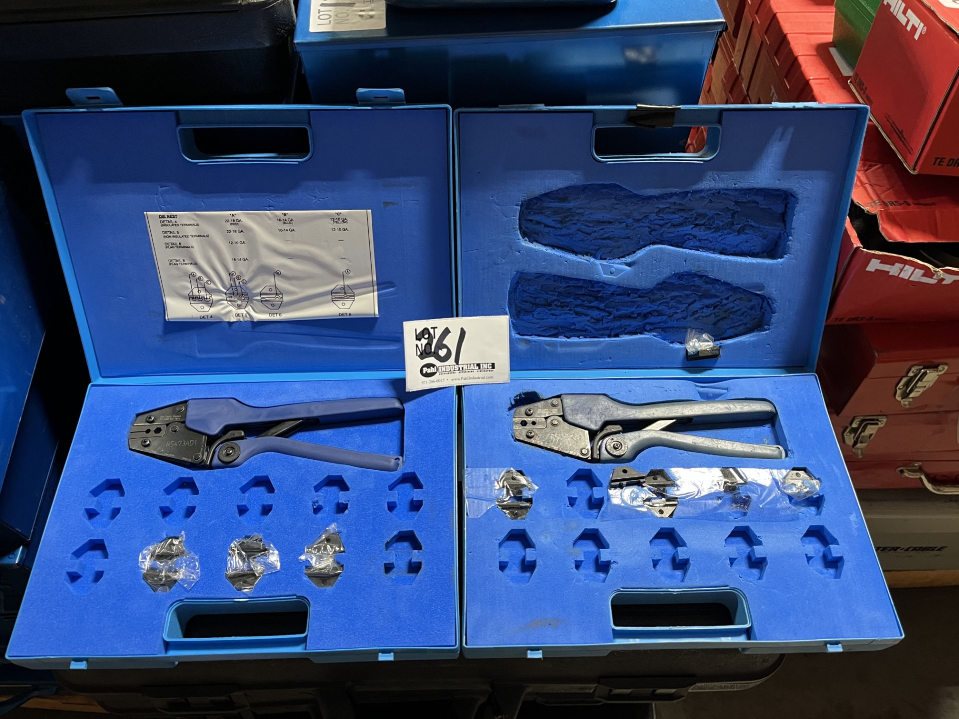 (2) R5473AD1 Crimping Tools w/assorted dies and box