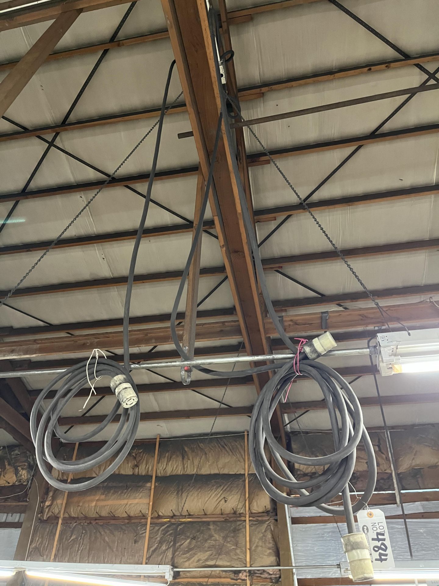 (2) 15' - 20' 220v 3 phase Suspended Electrical Outlets