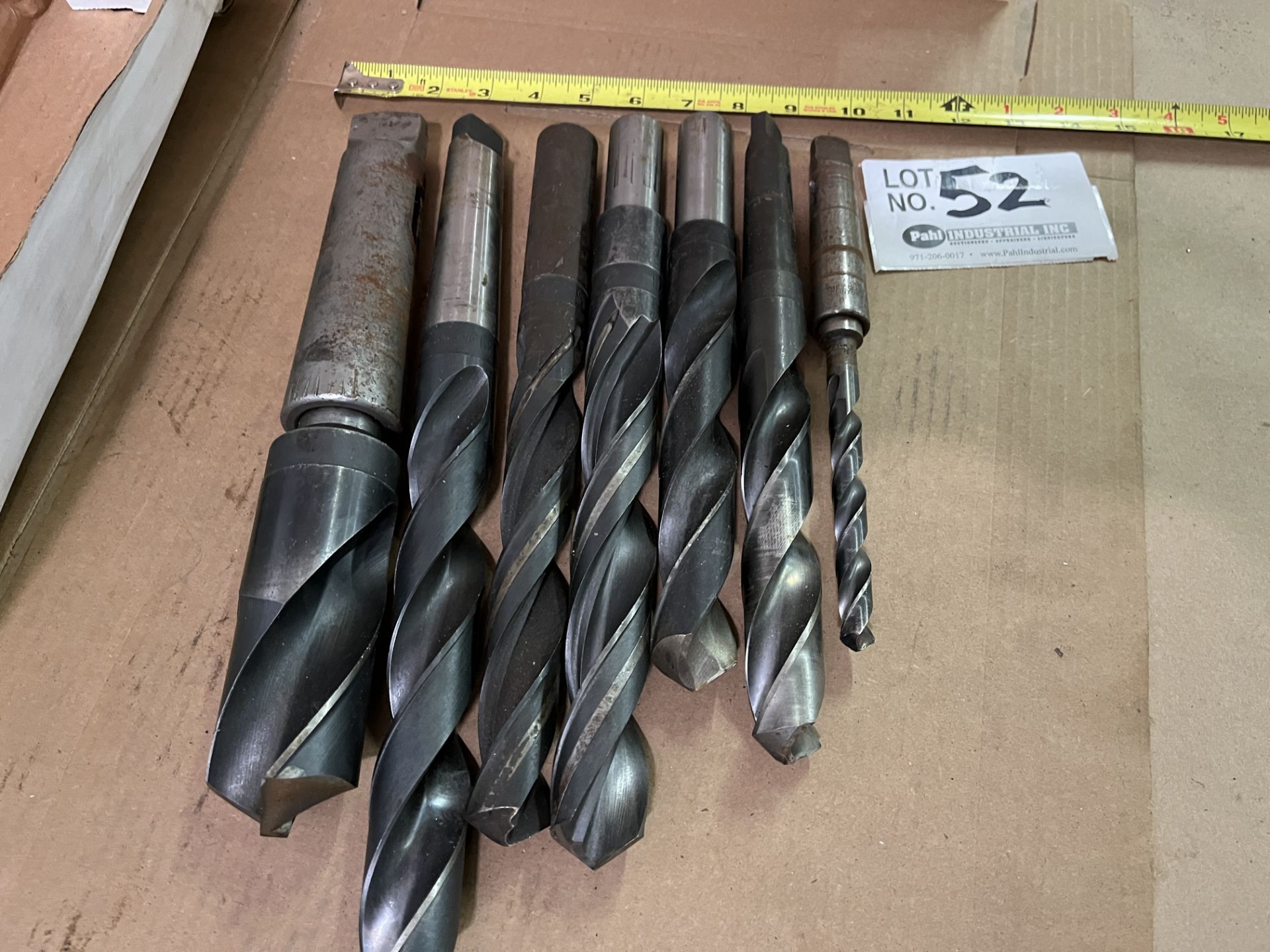 (7) Assorted Large Drill Bits w/4-5 MT & 2-3 MT Adapters