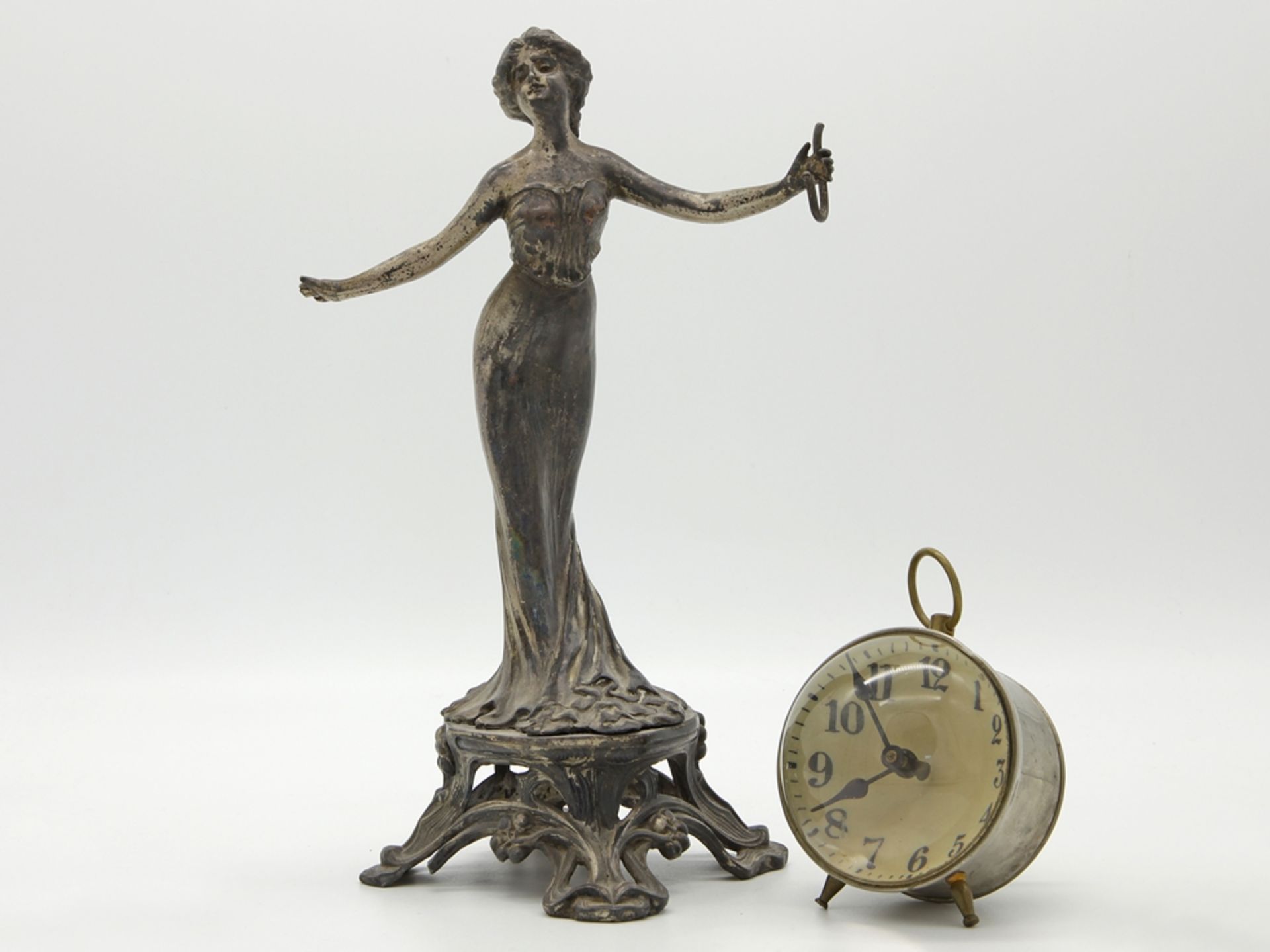 Art Nouveau lady, clock holder around 1900 - Image 4 of 4