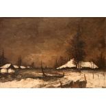 Gemälde Winterlandschaft, signiert: Beaufort