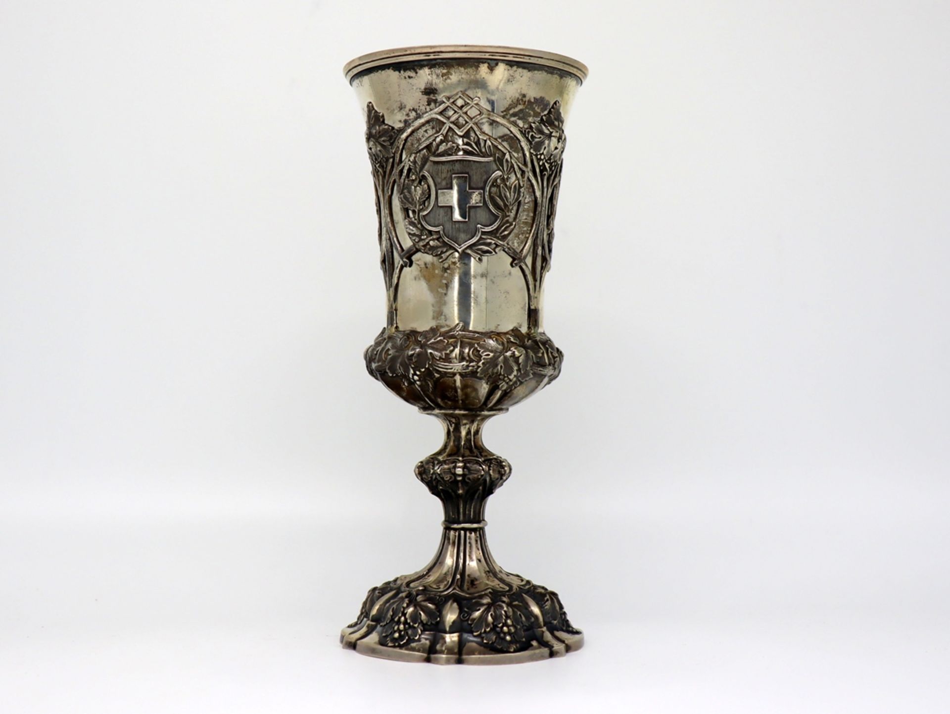 Schützenpokal 800er Silber, Schweiz, Schaffhausen, datiert: 1865 - Bild 4 aus 8