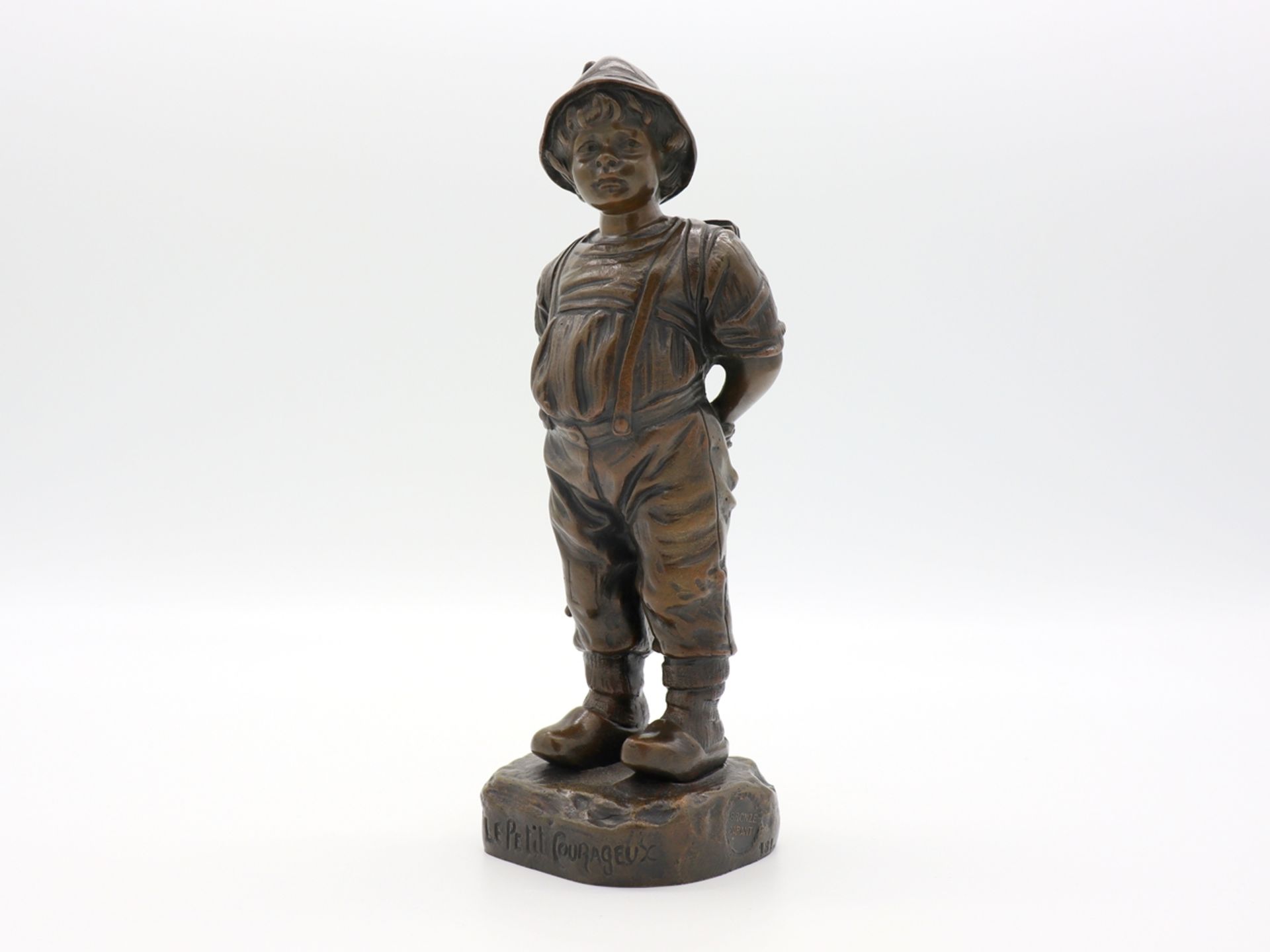 J. Picciole, bronze "le petit courageux" France c. 1920 - Image 10 of 10