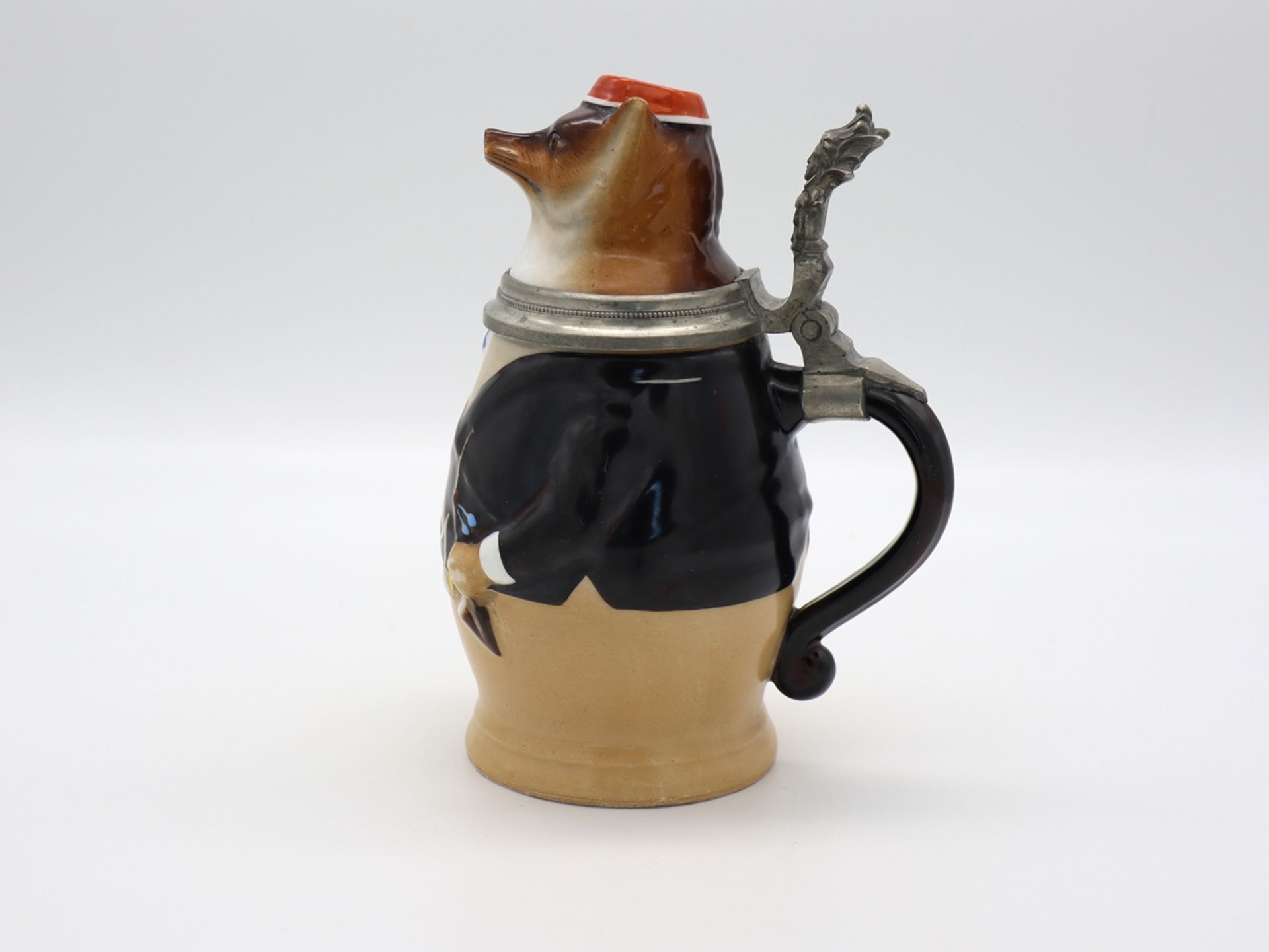 Student figural jug fox around 1900 - Image 3 of 7