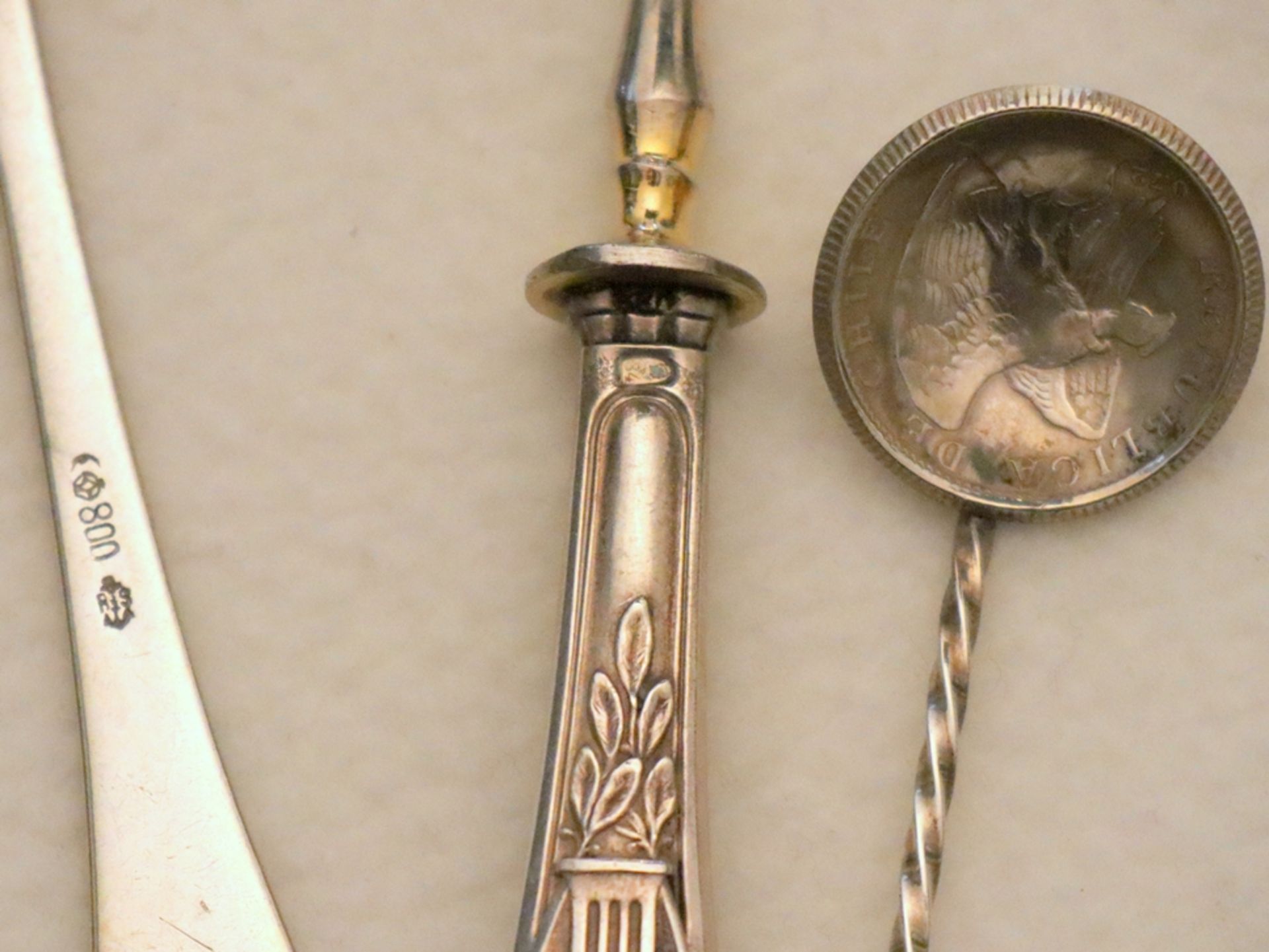 Convolute silver cutlery 800s - Image 5 of 7
