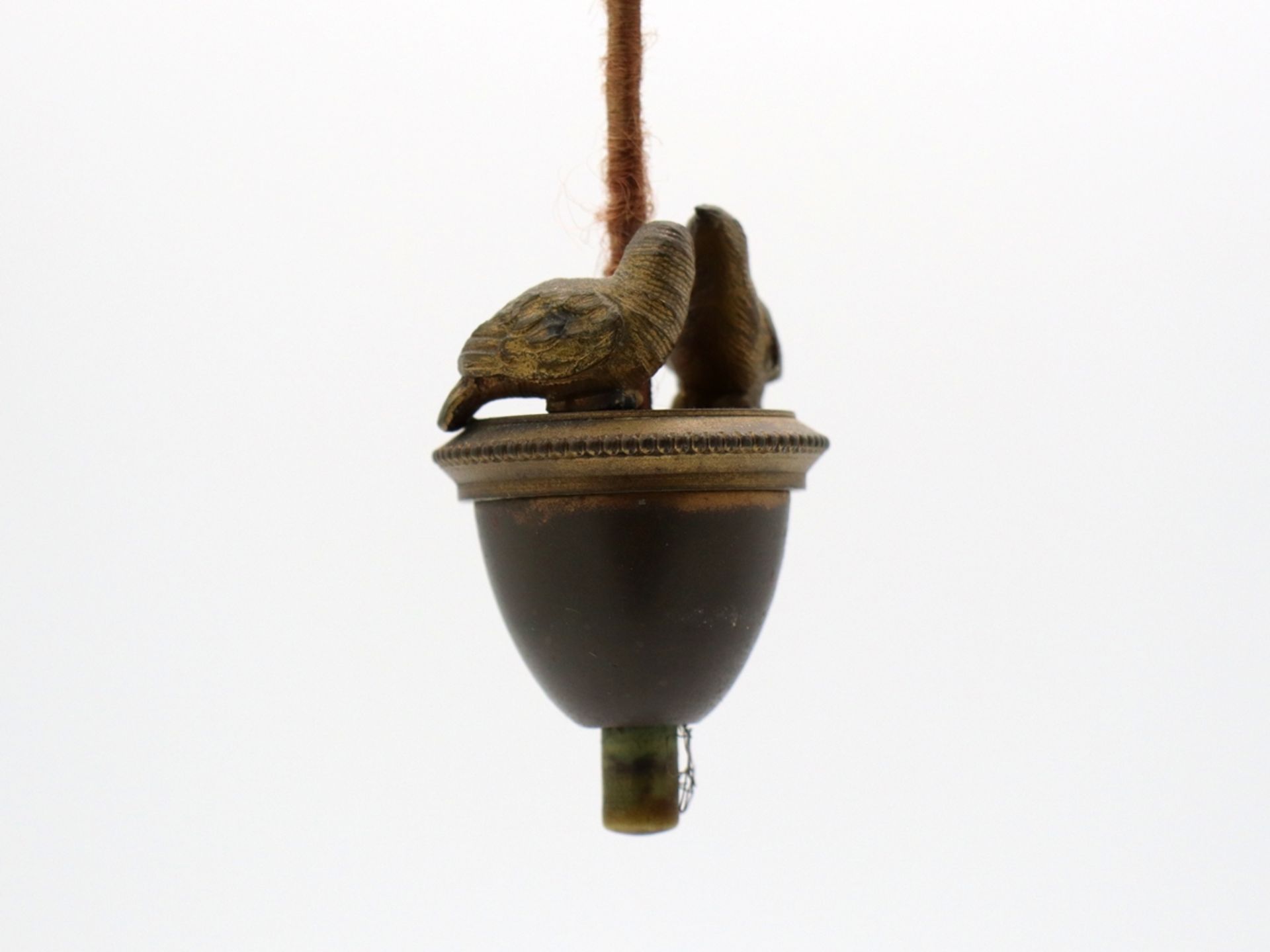 Table bell bronze two birds, around 1900 - Image 4 of 5