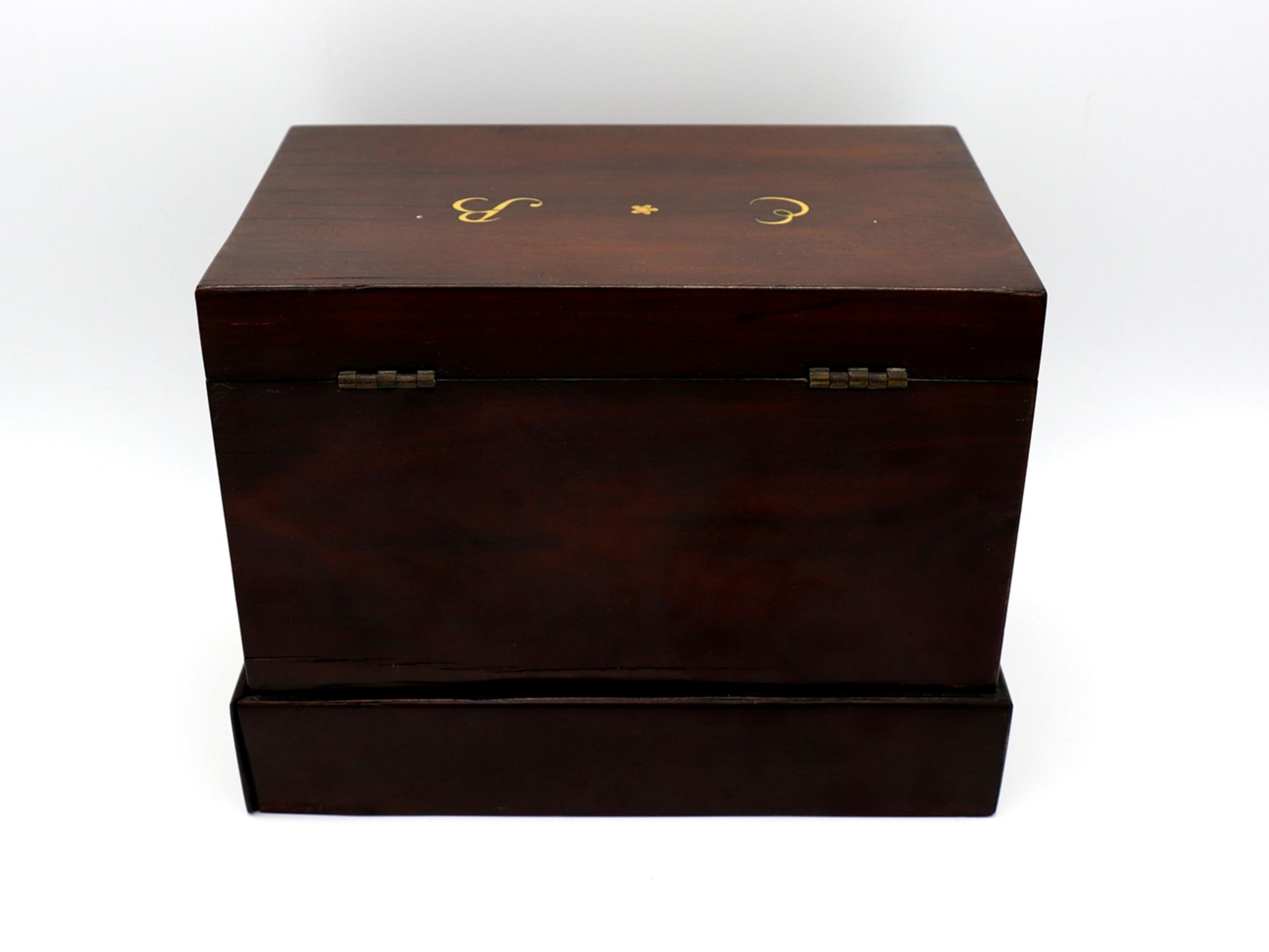 Elegant Biedermeier box, walnut veneer, with secret compartment, c. 1820 - Image 4 of 11