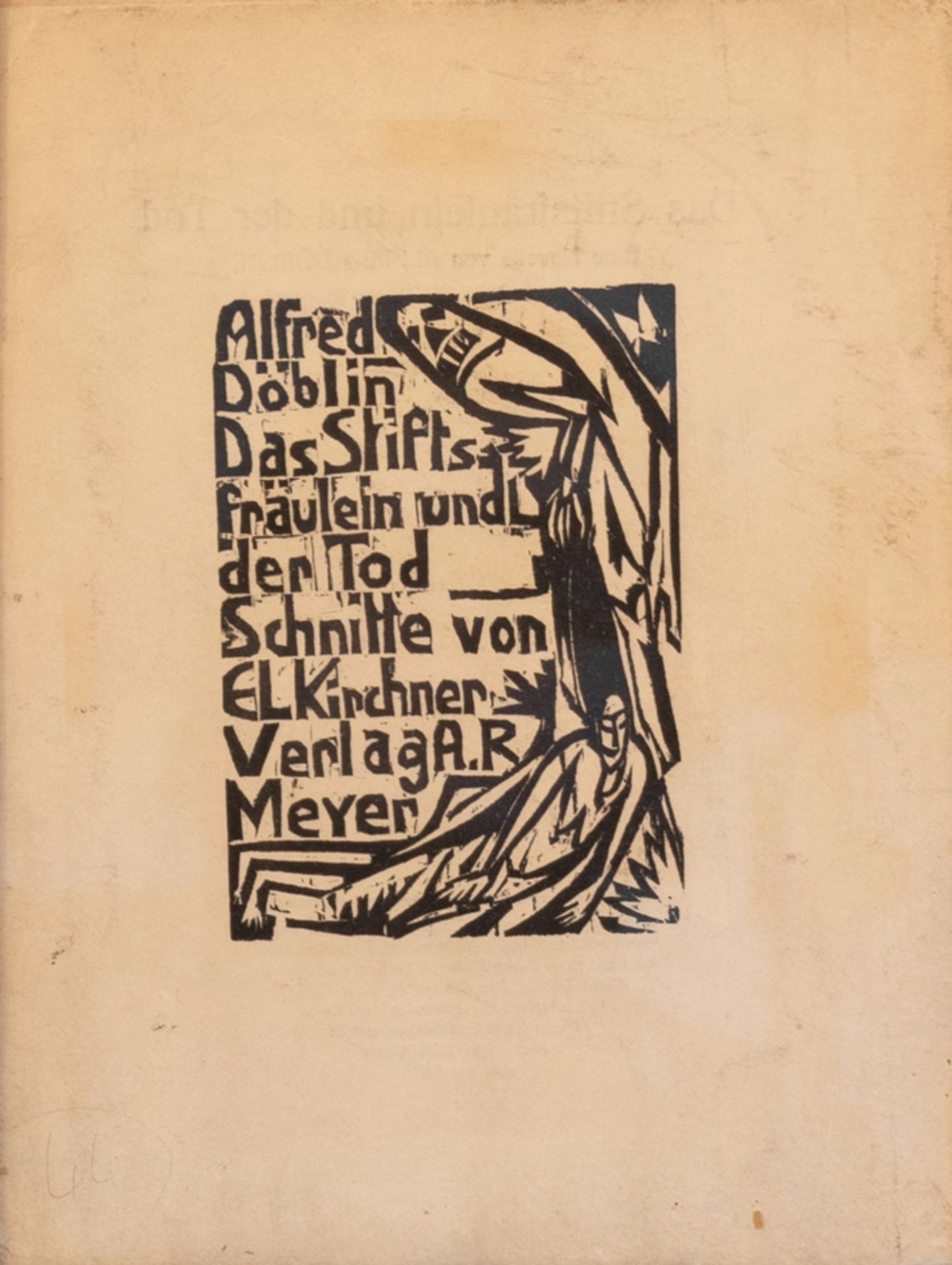 Ernst Ludwig Kirchner, woodcut title to Alfred Döblin's story "Das Stiftsfräulein und der Tod" (191