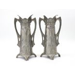Jugendstil Vasenpaar, Zinn, um 1900
