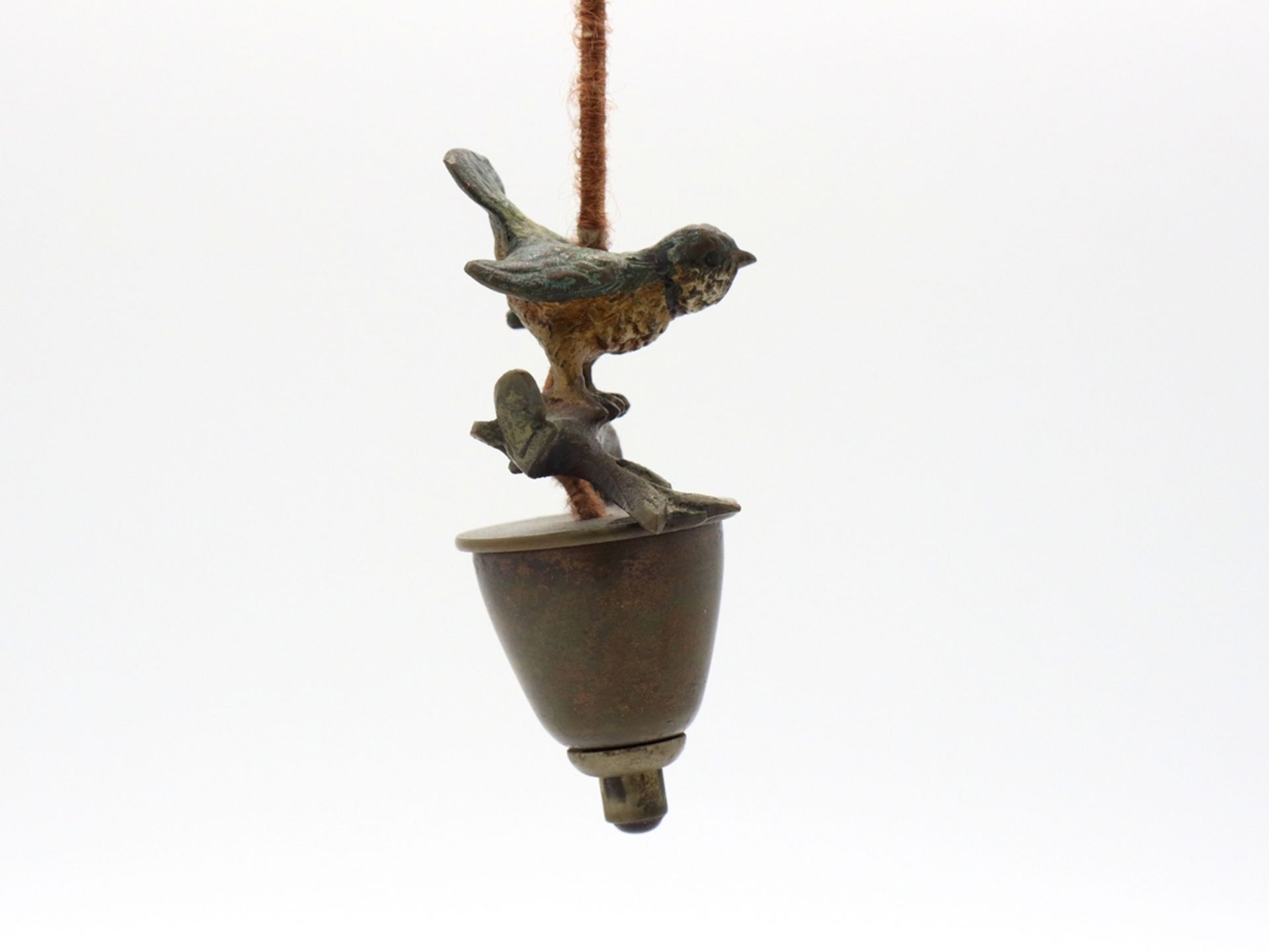 Table bell bronze bird, around 1900. - Image 3 of 5