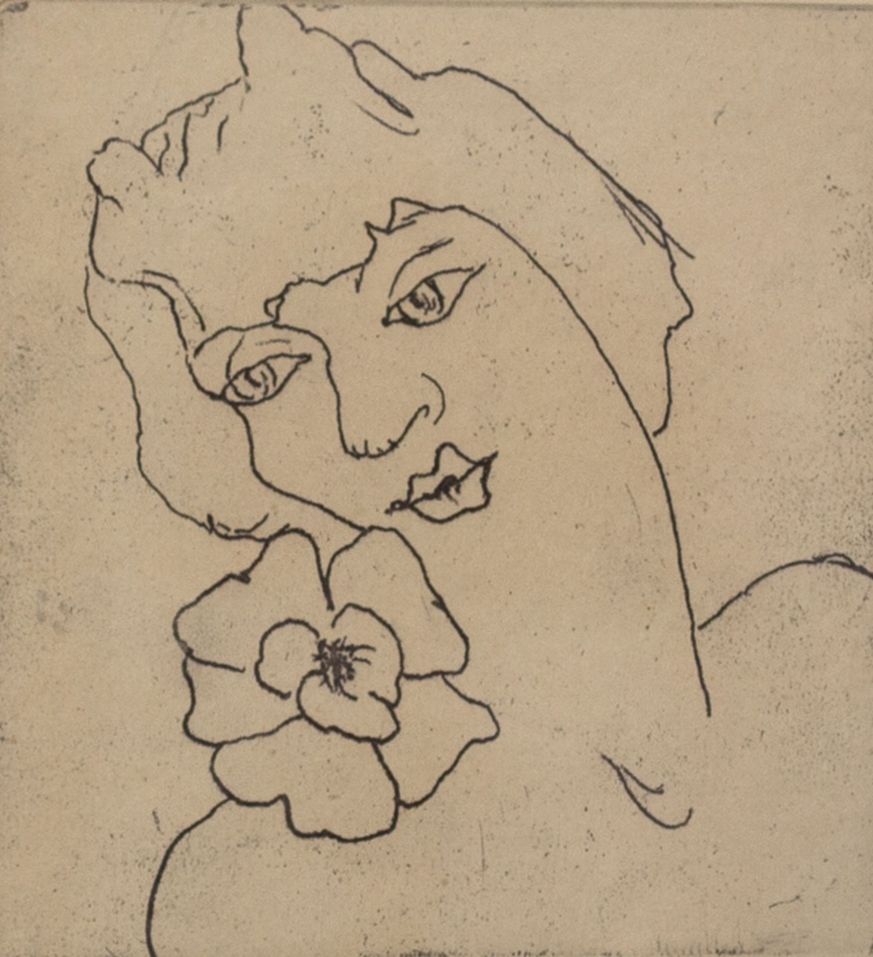 Christian Schad (1894-1982), "Fauniske", etching, first print 1/100 