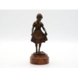 Bronze Skulptur, kleine Tänzerin, unleserlich signiert um 1900