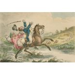 After James Gillray (1757-1815) British. "The Sound of the Horn! - or - The Danger of Riding an