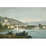 19th Century European School. "La Ville de Thoune", Print, Unframed 4" x 5.5" (10.2 x 14cm) and