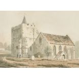 Frederick Wilton Litchfield Stockdale (fl.1808-1848) British. "Shalfleet Church, Isle of Wight" c.