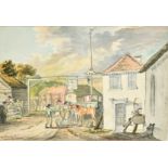 John Nixon (1750-1818) British. "Uphus Band, near Andover", Watercolour, Inscribed, Unframed 7.75" x