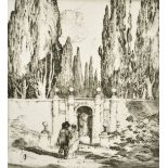 James Hamilton MacKenzie (1875-1926) British. "Villa Falconieri", Etching, Signed and Inscribed,