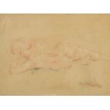 Greville Irwin (1893-1947) British. A Reclining Nude, Chalk, Signed and Dated '28, 9.5" x 12.5" (