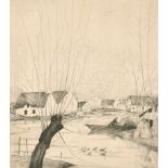 Jean Emile Laboureur (1877-1943) French. "Willows", Etching, Signed and Numbered 73/80 in Pencil,