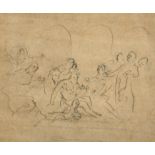 18th Century Flemish School. The Lamentation, Ink, Inscribed on a label verso, 5.75" x 6.75" (14.6 x