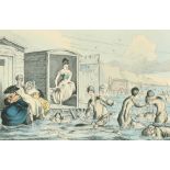 William Heath (1795-1840) British. "Mermaids of Brighton", Hand Coloured Etching, Published by