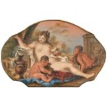 After Francois Boucher (1703-1770) French. Study of a Naked Lady on a Terrace with Cherubs,