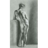 Manner of Pierre-Paul Prud'hon (1758-1823) French. A Full Length Standing Nude, Crayon, 16.25" x 9.