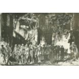 Frank Brangwyn (1867-1956) British. "Peronne", Ruins of War, Lithograph, Signed in Pencil, 19" x 27"